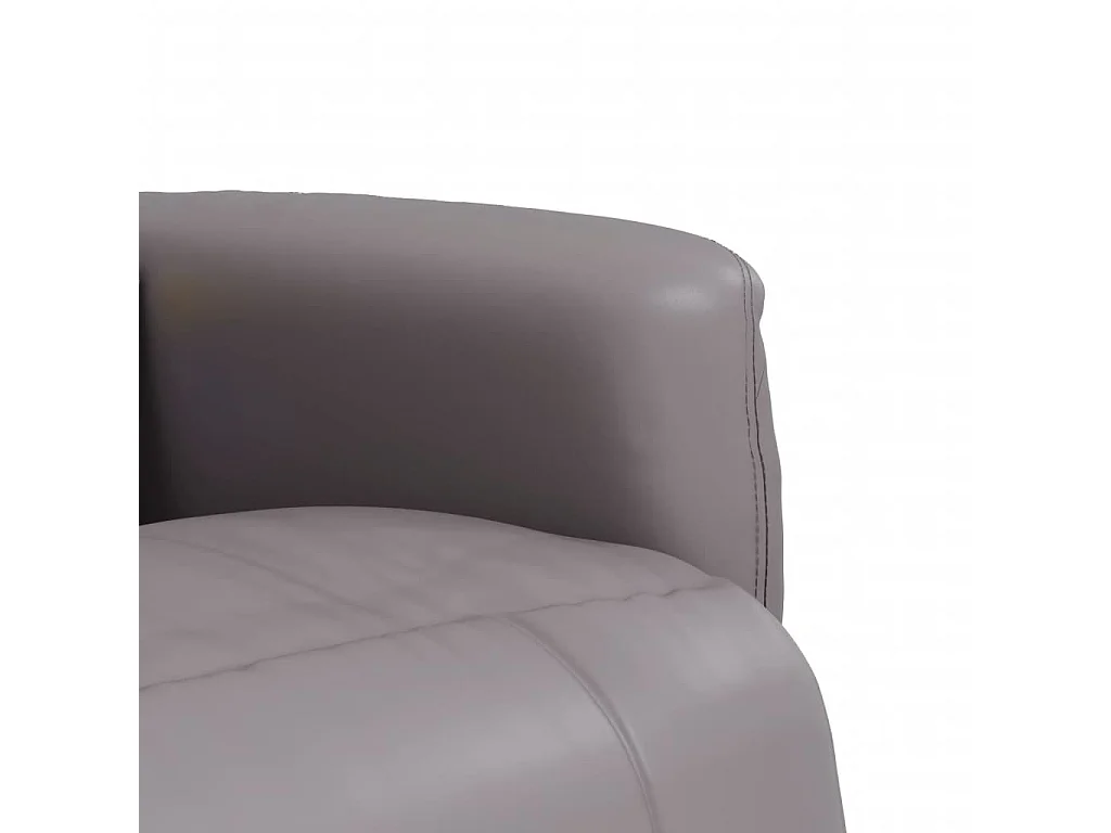 Sillón de relax | Sillón reclinable de masaje con reposapiés cuero sintético gris SHL2435