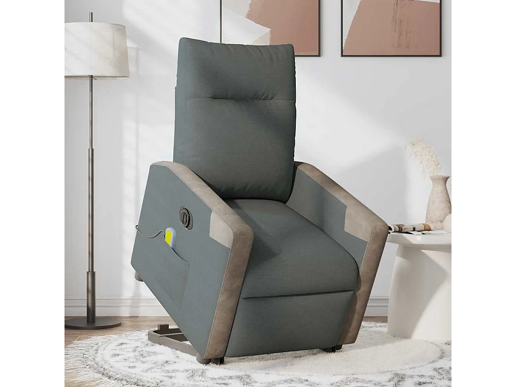 Sillón de salón | Silla | Sillón de masaje eléctrico reclinable elevable tela gris oscuro SHL8528