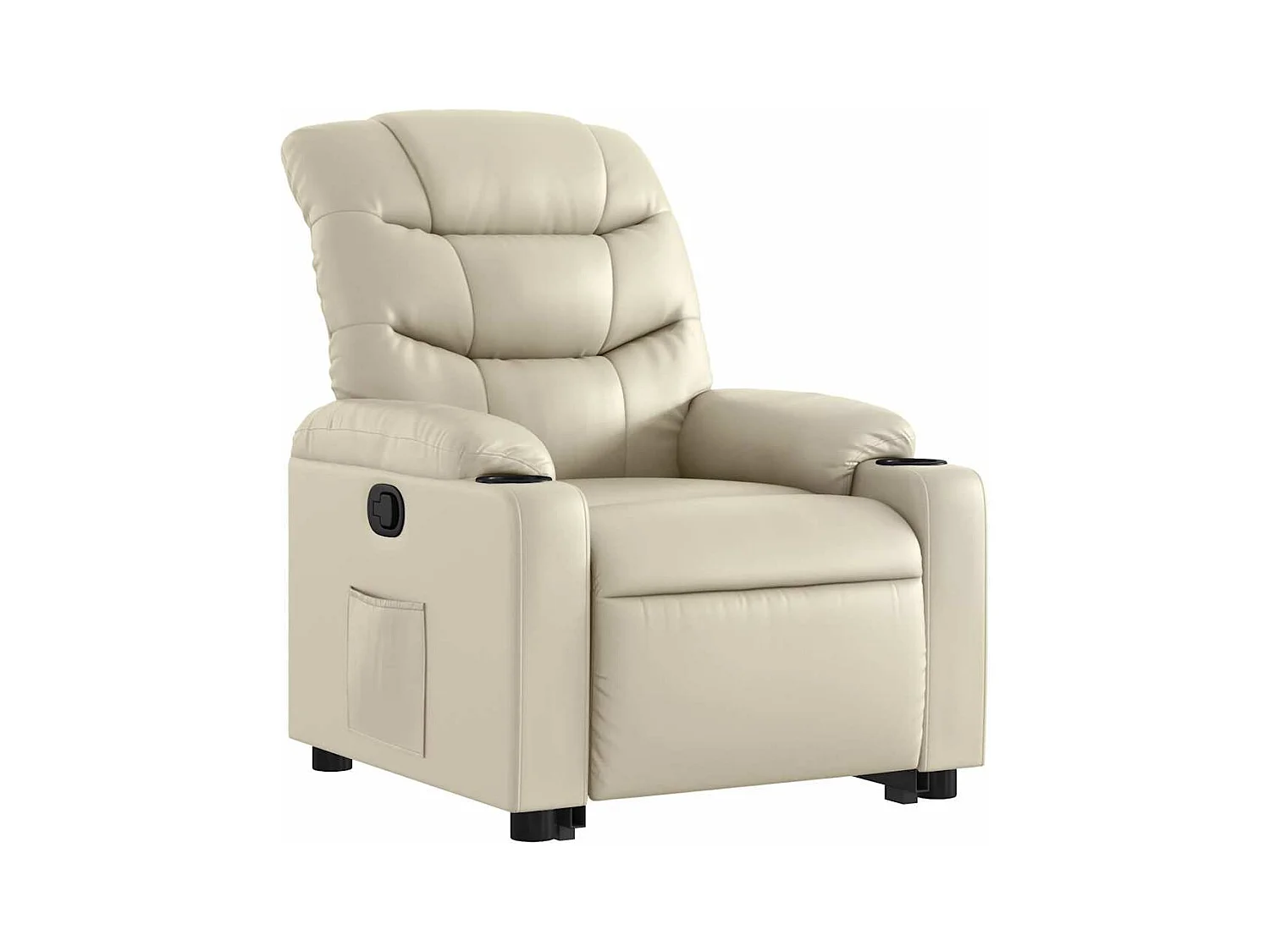 Sillón de relax | Sillón reclinable elevable cuero artificial color crema SHL3433