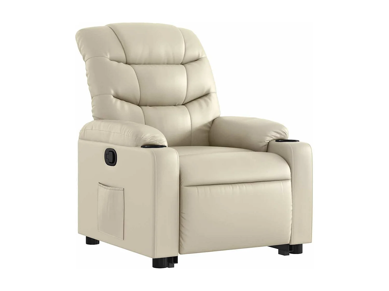 Fauteuil inclinable-Chaise de relax-Fauteuil salon Crème Similicuir SHL3503