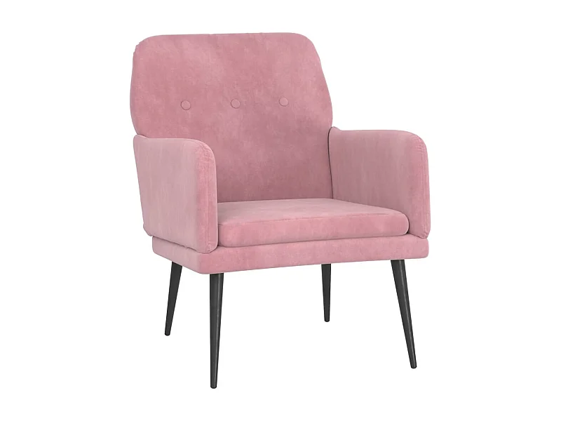 Sillón de salón | Silla de relax | Sillón de terciopelo rosa 62x79x79 cm SHL2616