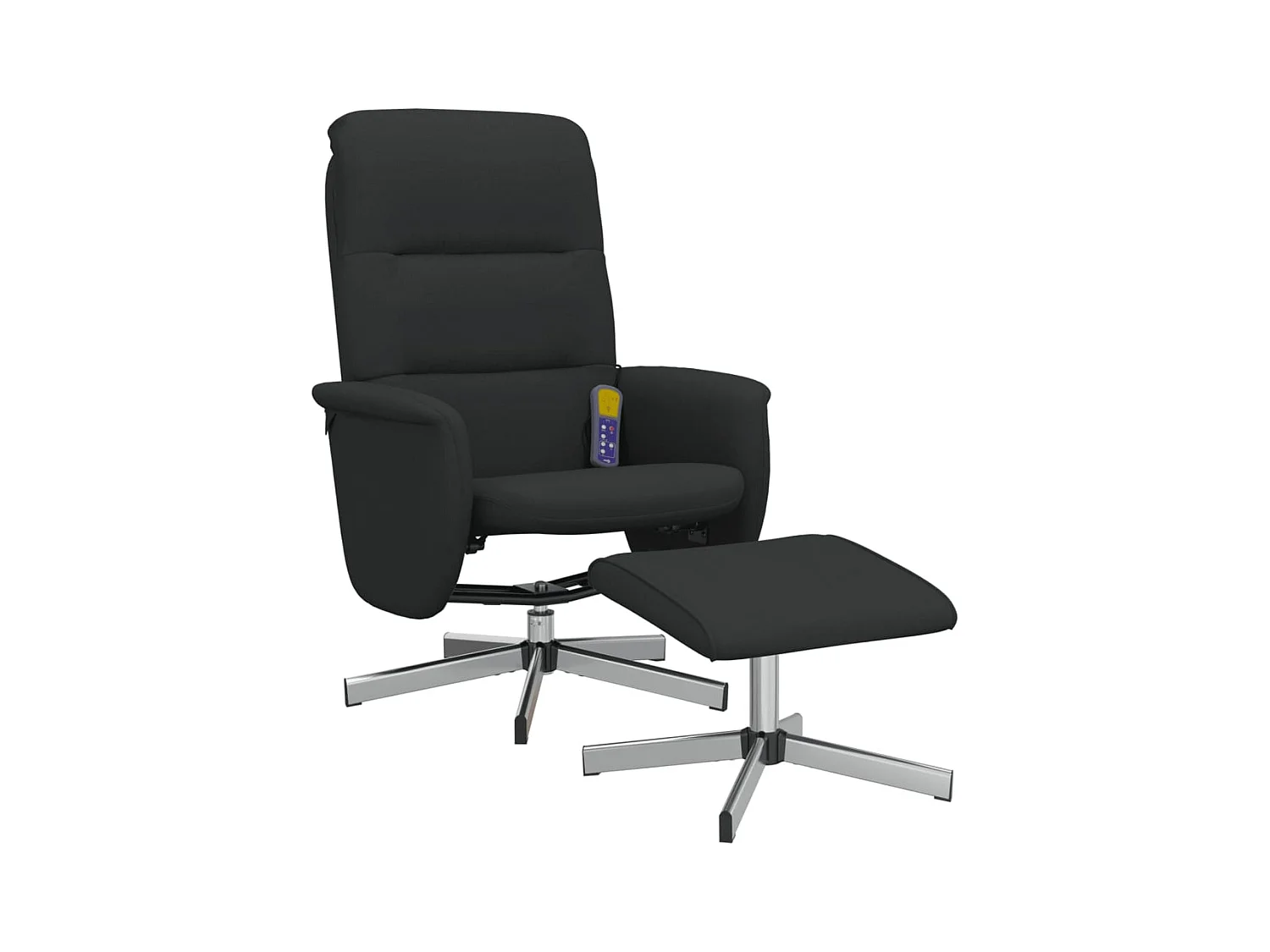 Sillón de relax | Sillón reclinable de masaje con reposapiés tela negro SHL4800