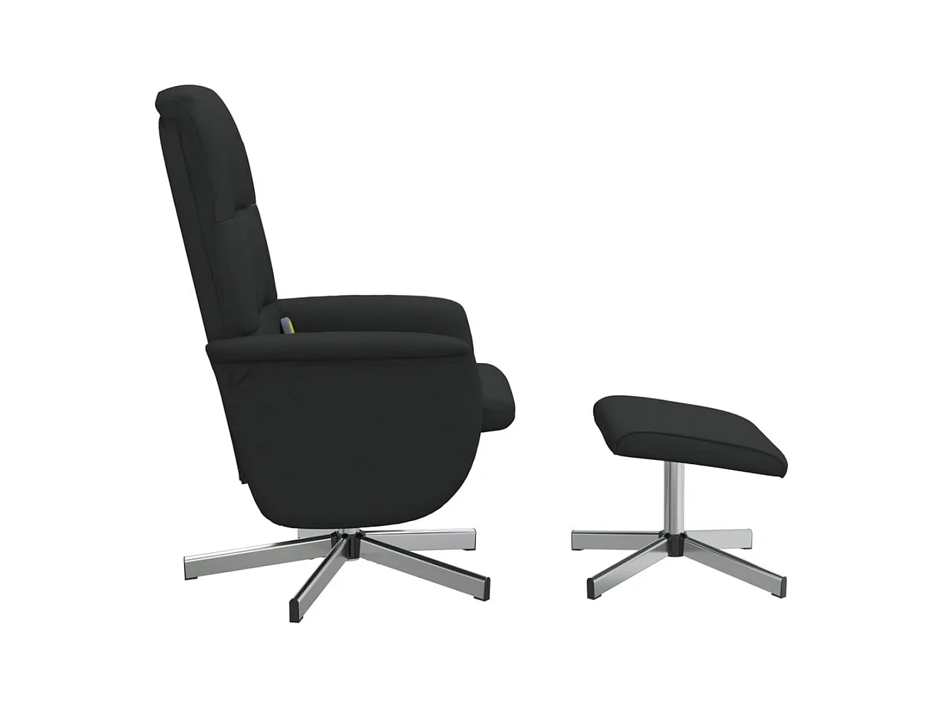 Sillón de relax | Sillón reclinable de masaje con reposapiés tela negro SHL4800