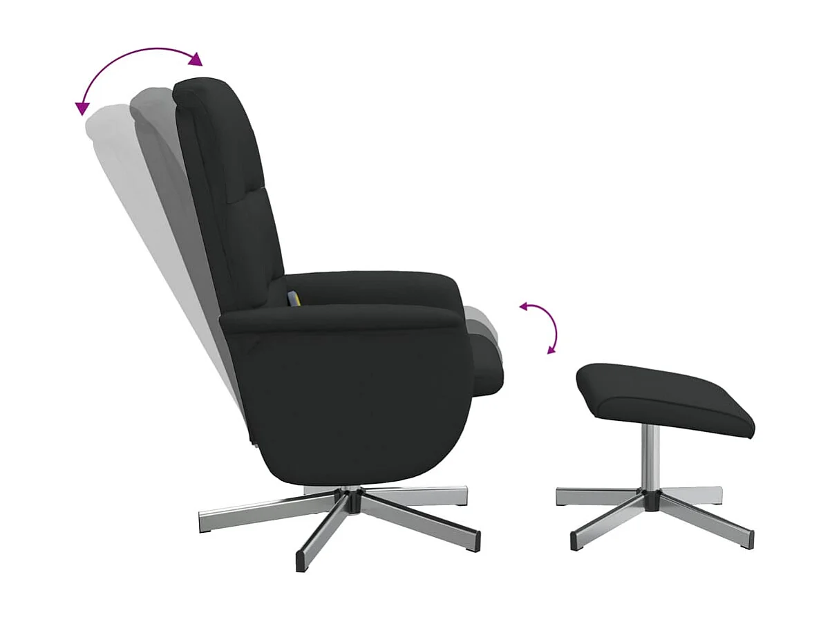 Bürostuhl-Massagesessel mit Fußhocker Schwarz Stoff SHL44554