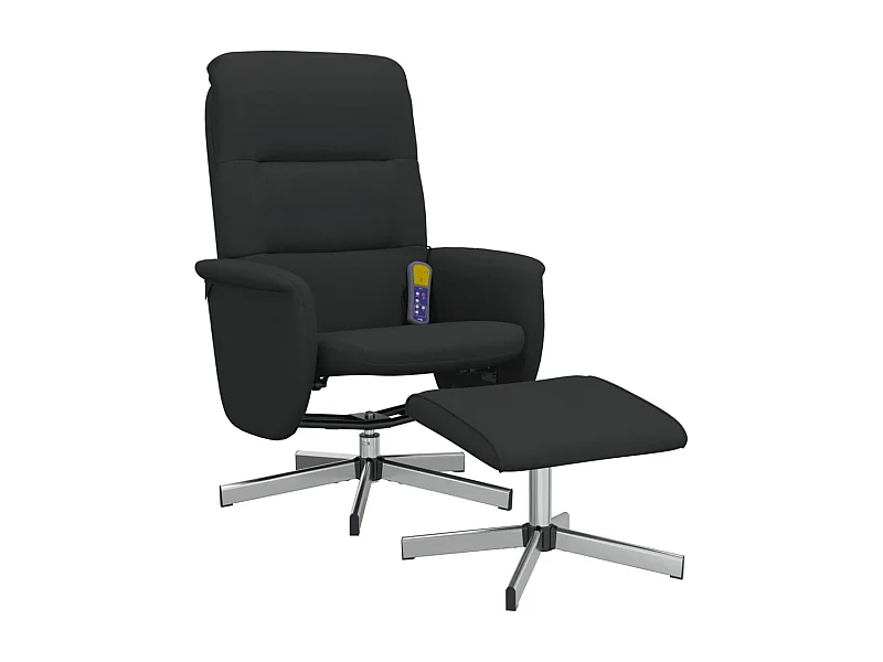 Cadeira de massagens reclinável com apoio de pés tecido preto SHL513889
