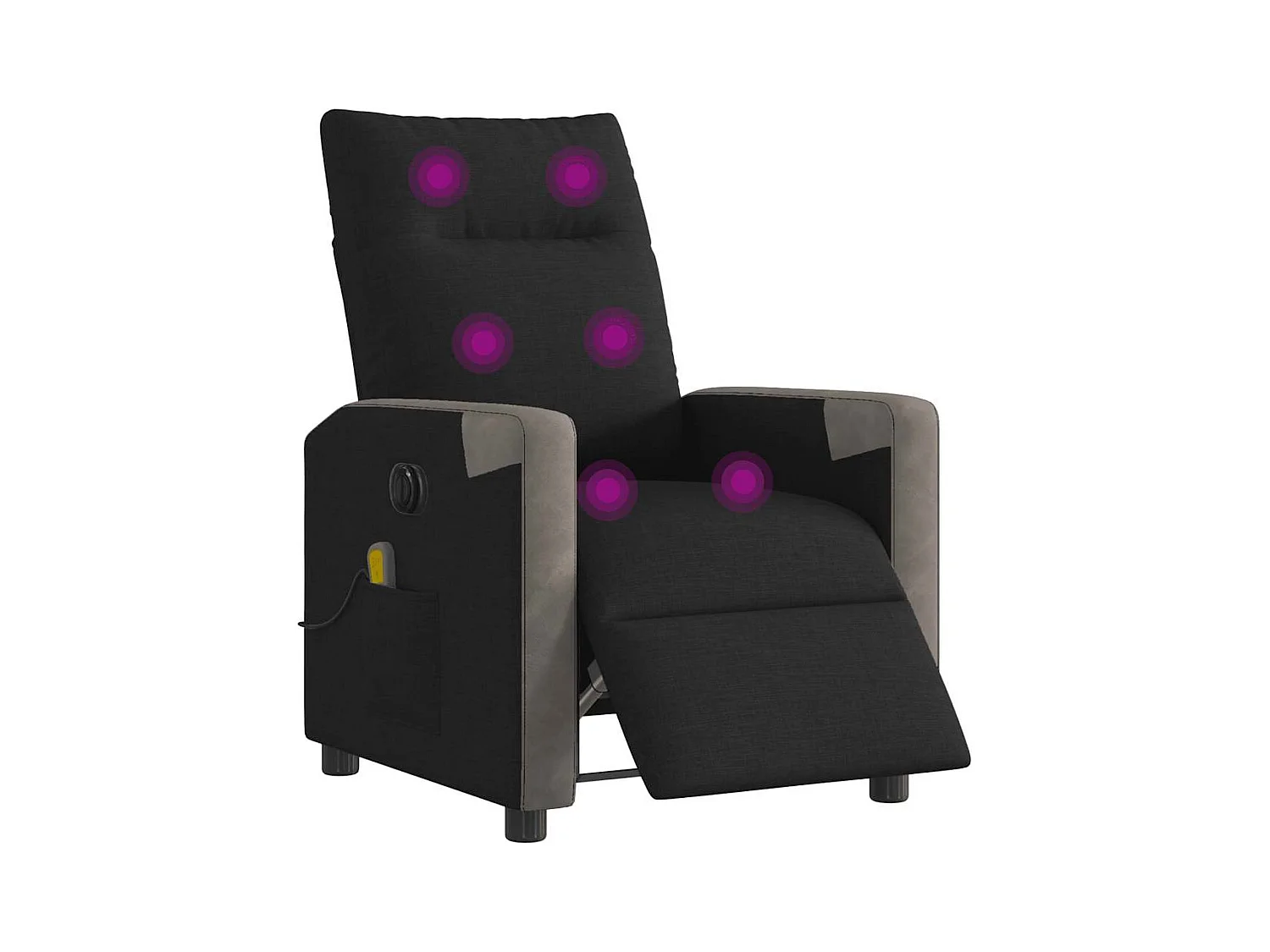 Fauteuil inclinable électrique-Fauteuil de massage de Salon Noir Tissu SHL3992