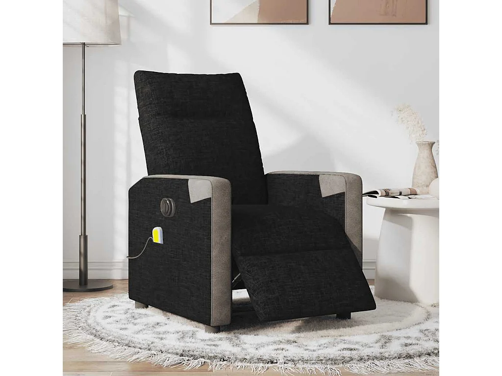 Poltrona reclinável de massagens elétrica tecido preto SHL413566