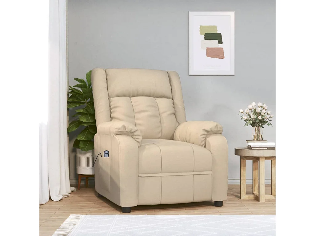 Sillón de relax | Silla | Sillón reclinable eléctrico de tela crema SHL7424
