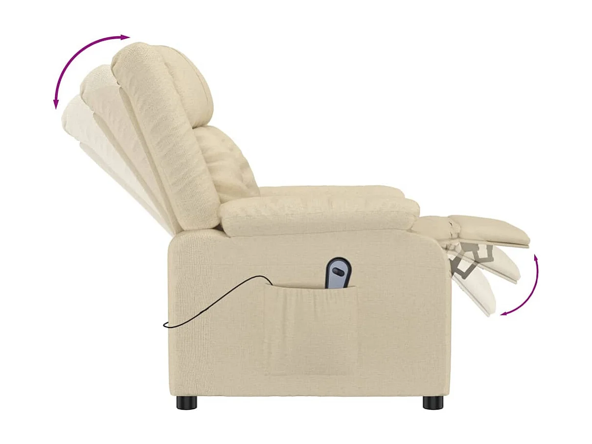 Sillón de relax | Silla | Sillón reclinable eléctrico de tela crema SHL7424