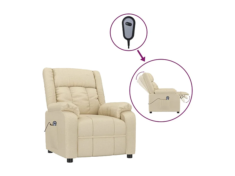 Sillón de relax | Silla | Sillón reclinable eléctrico de tela crema SHL7424