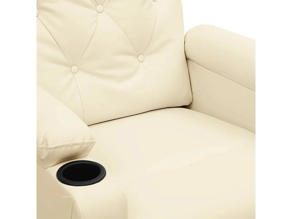 Silla de relax | Sillón elevable cuero sintético crema SHL4451
