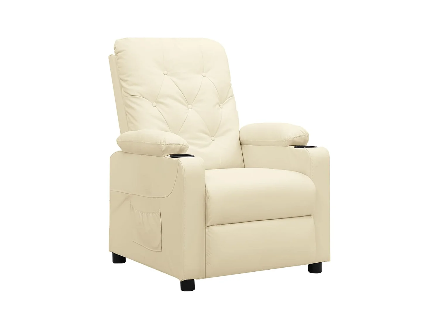 Fauteuil de Salon-Chaise de relax Crème Similicuir SHL3607