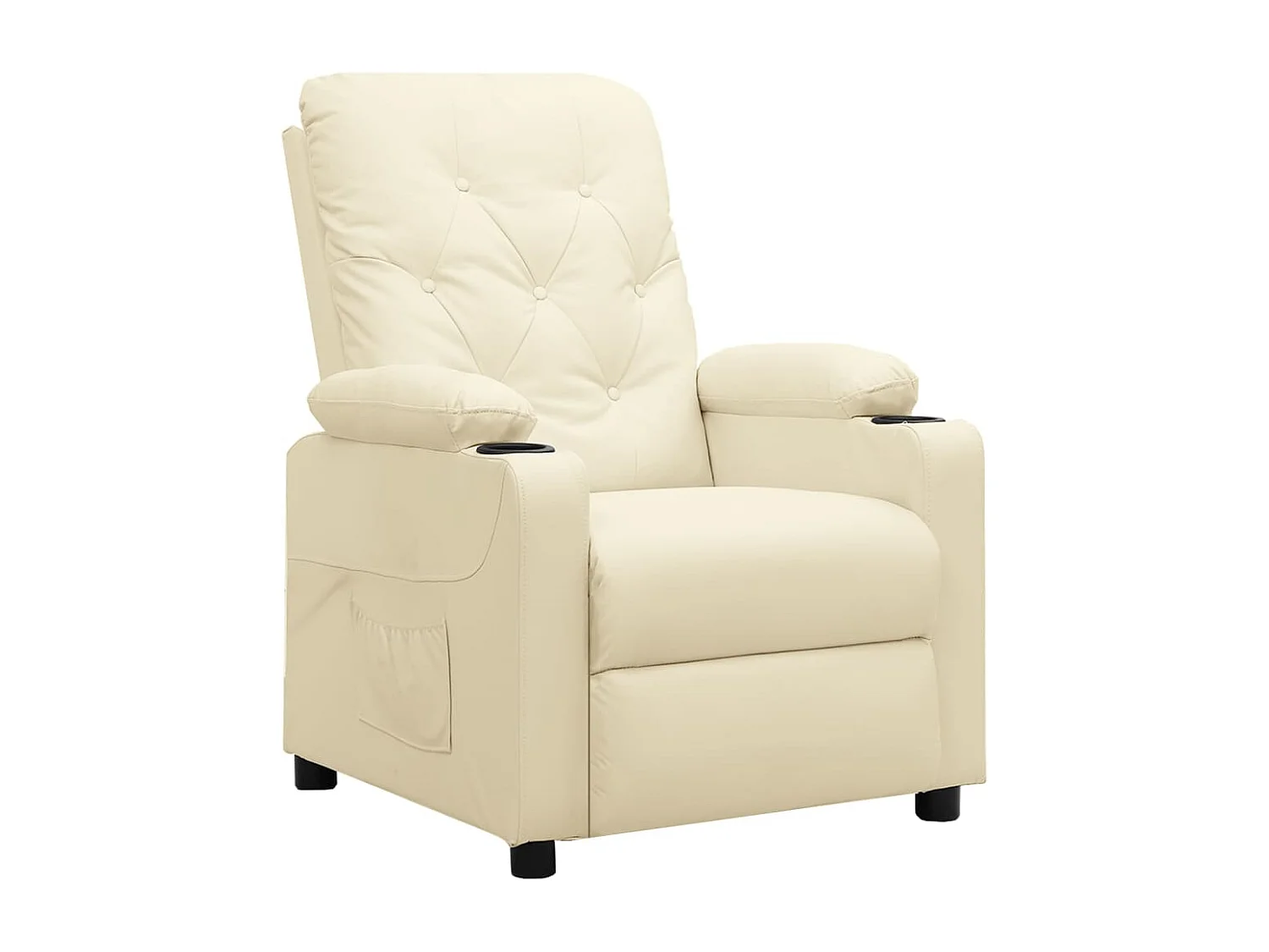 Fauteuil de Salon-Chaise de relax Crème Similicuir SHL3607