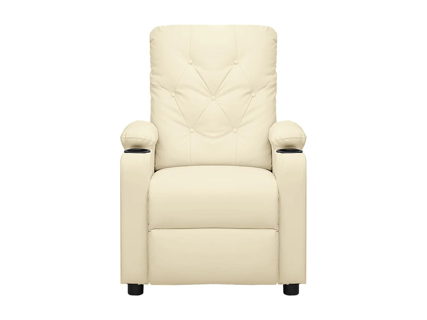 Fauteuil de Salon-Chaise de relax Crème Similicuir SHL3607