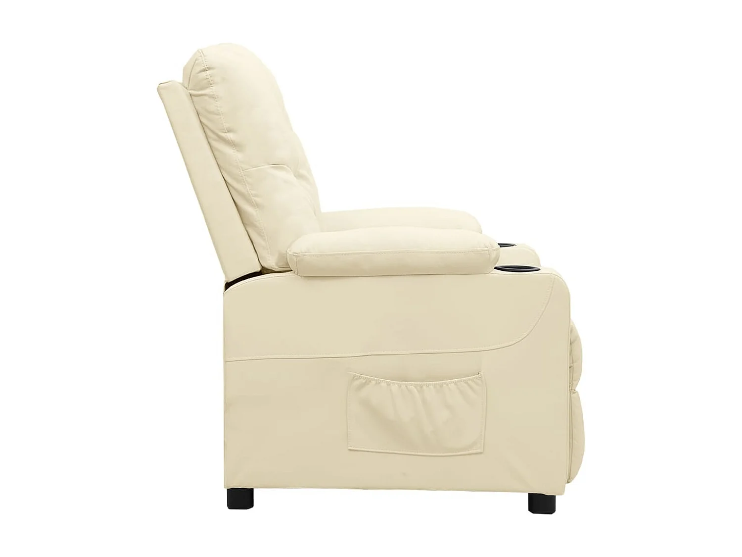 Fauteuil de Salon-Chaise de relax Crème Similicuir SHL3607