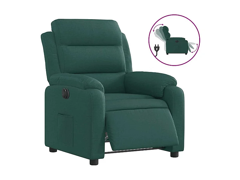 Sillón de relax | Silla | Sillón reclinable eléctrico tela verde oscuro SHL4714