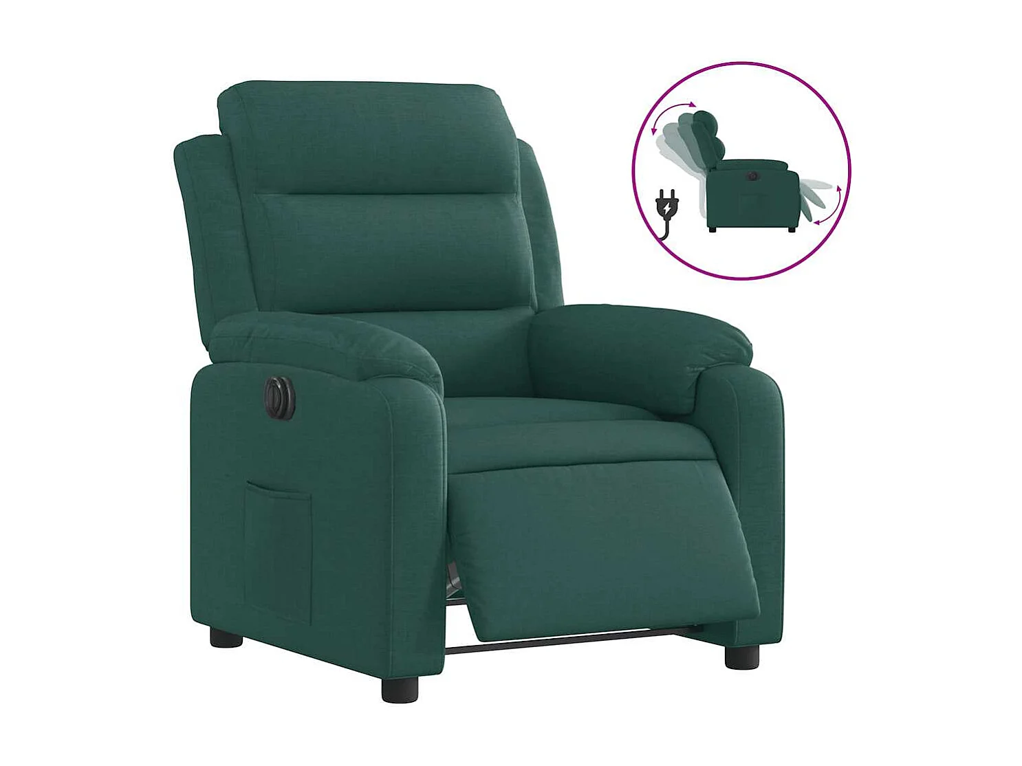 Relaxsessel Elektrisch | Lounge Sessel indoor Dunkelgrün Stoff SHL74135