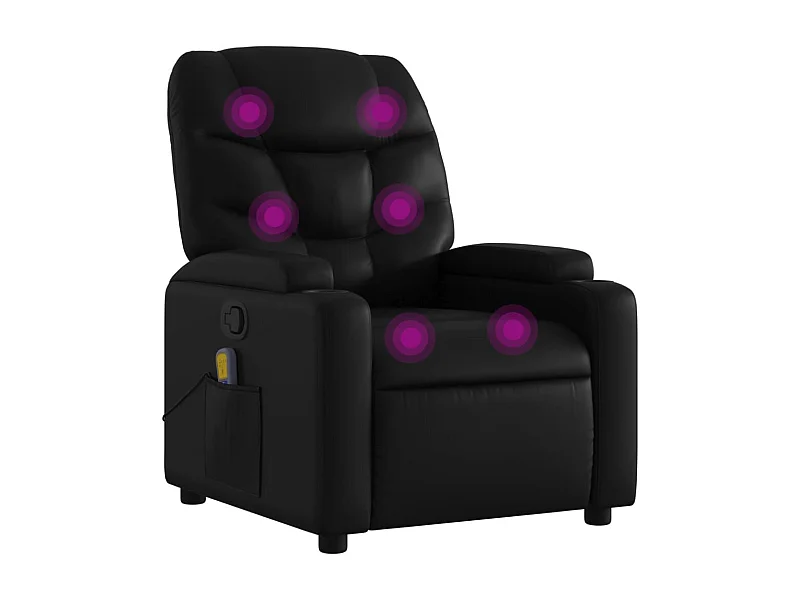 Massage-Relaxsessel | Lounge Sessel indoor Kunstleder Schwarz SHL44780