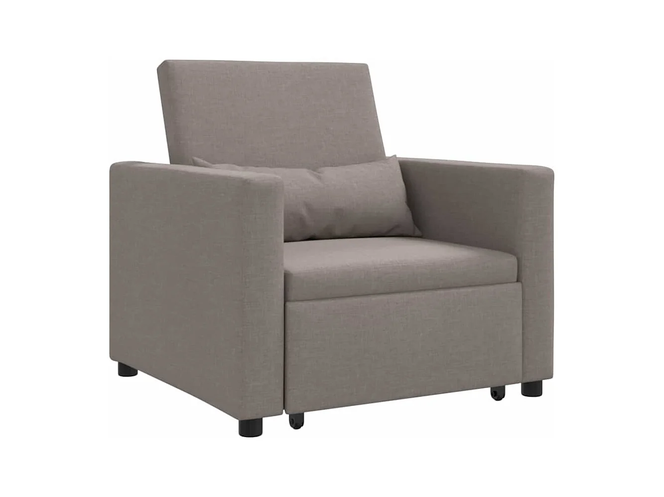 Sofá Cama Individual con ruedas Taupé 90x165x87 cm tela SHL4141