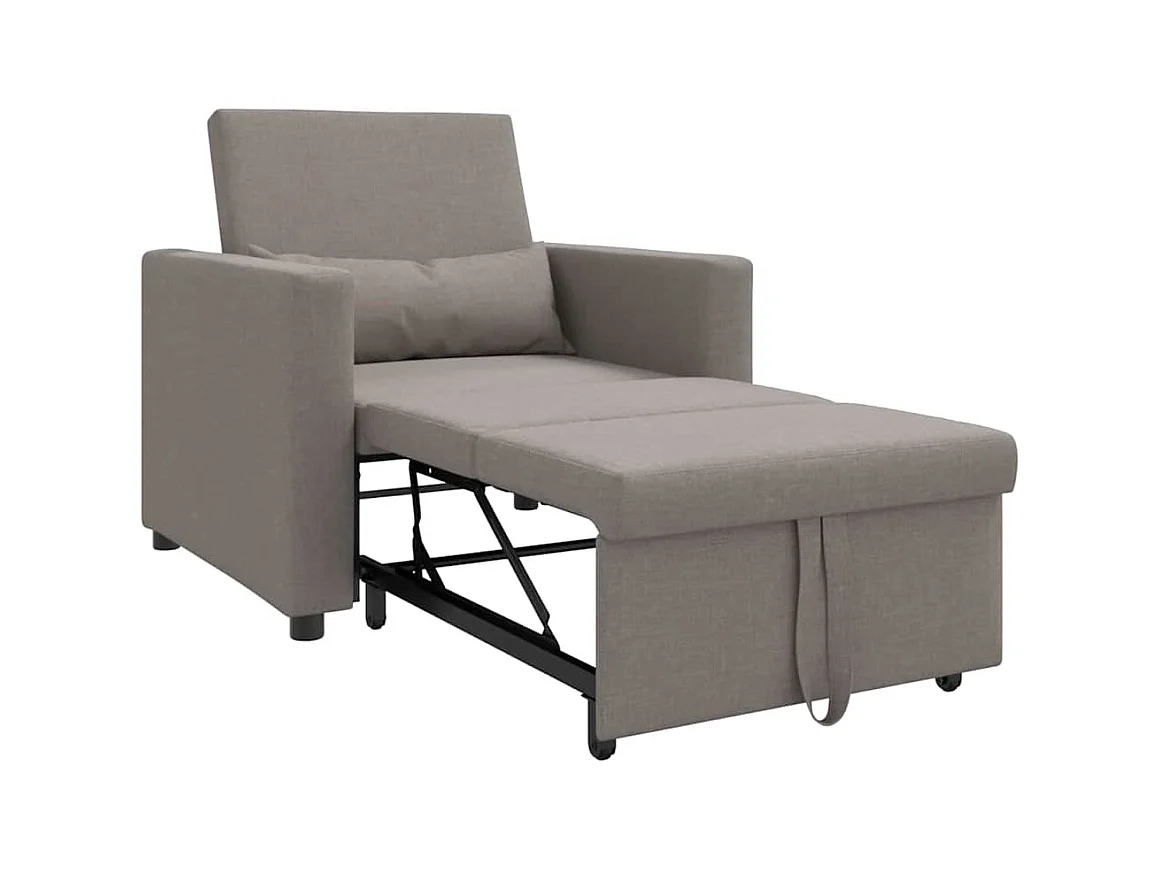 Sofá Cama Individual con ruedas Taupé 90x165x87 cm tela SHL4141