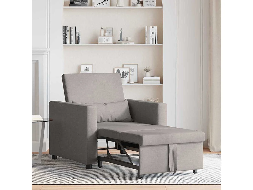 Einzel-Schlafsofa mit Rädern Taupe 90x165x87 cm Stoff SHL19851