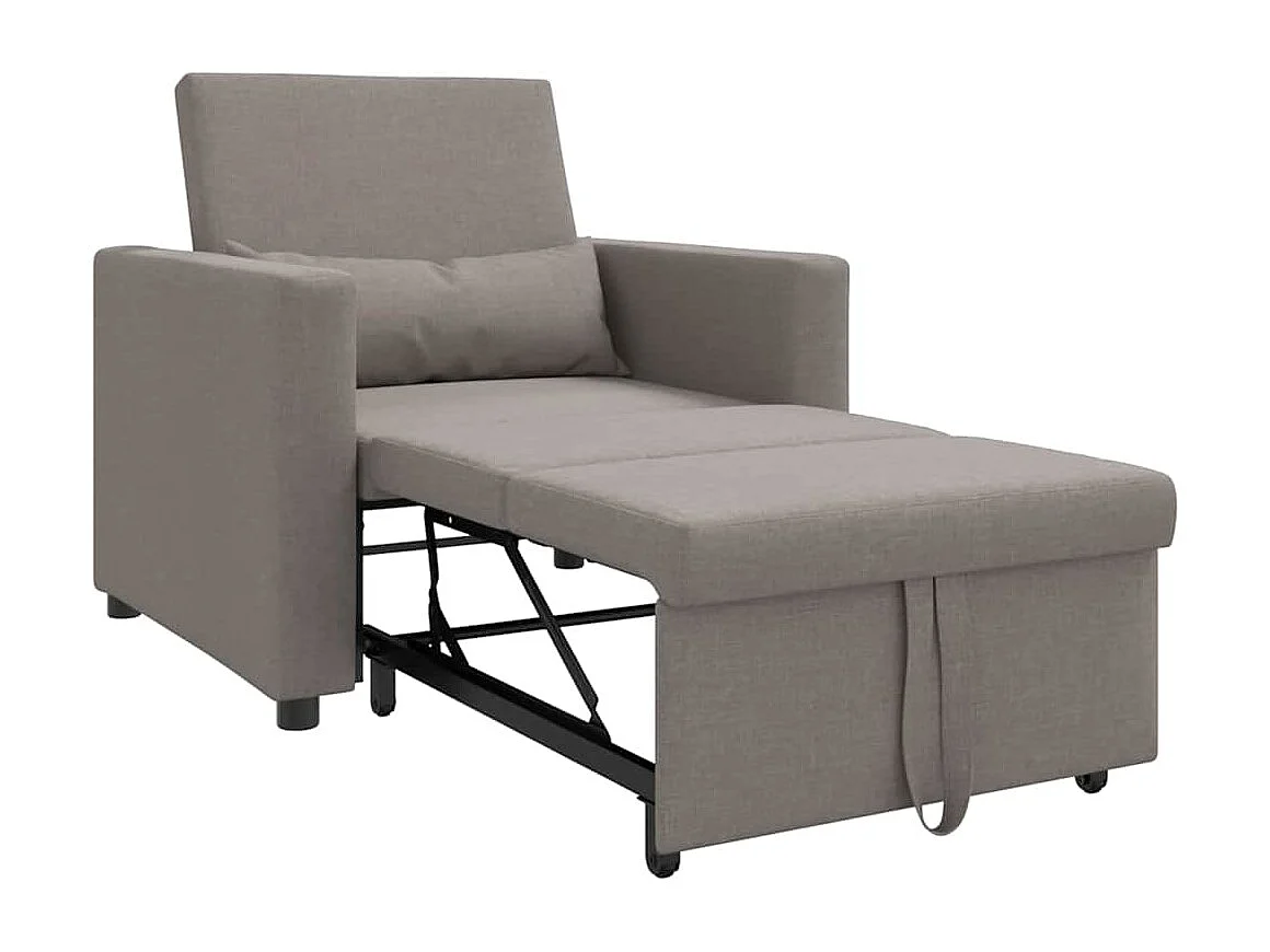 Einzel-Schlafsofa mit Rädern Taupe 90x165x87 cm Stoff SHL19851