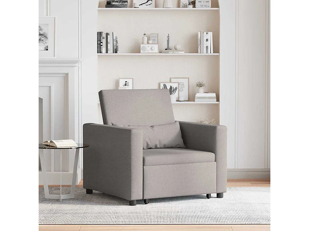 Fauteuil Salon-Chaise de relax-Chaise de Canapé Taupe 90x165x87 cm tissu SHL4698