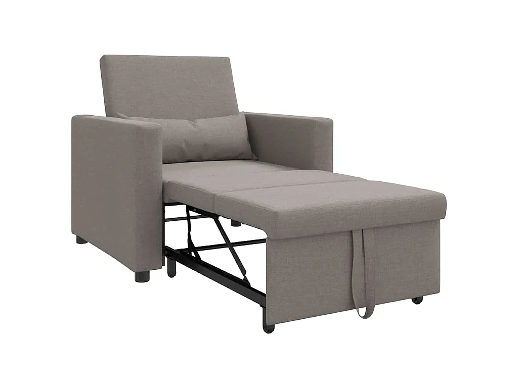 Fauteuil Salon-Chaise de relax-Chaise de Canapé Taupe 90x165x87 cm tissu SHL4698