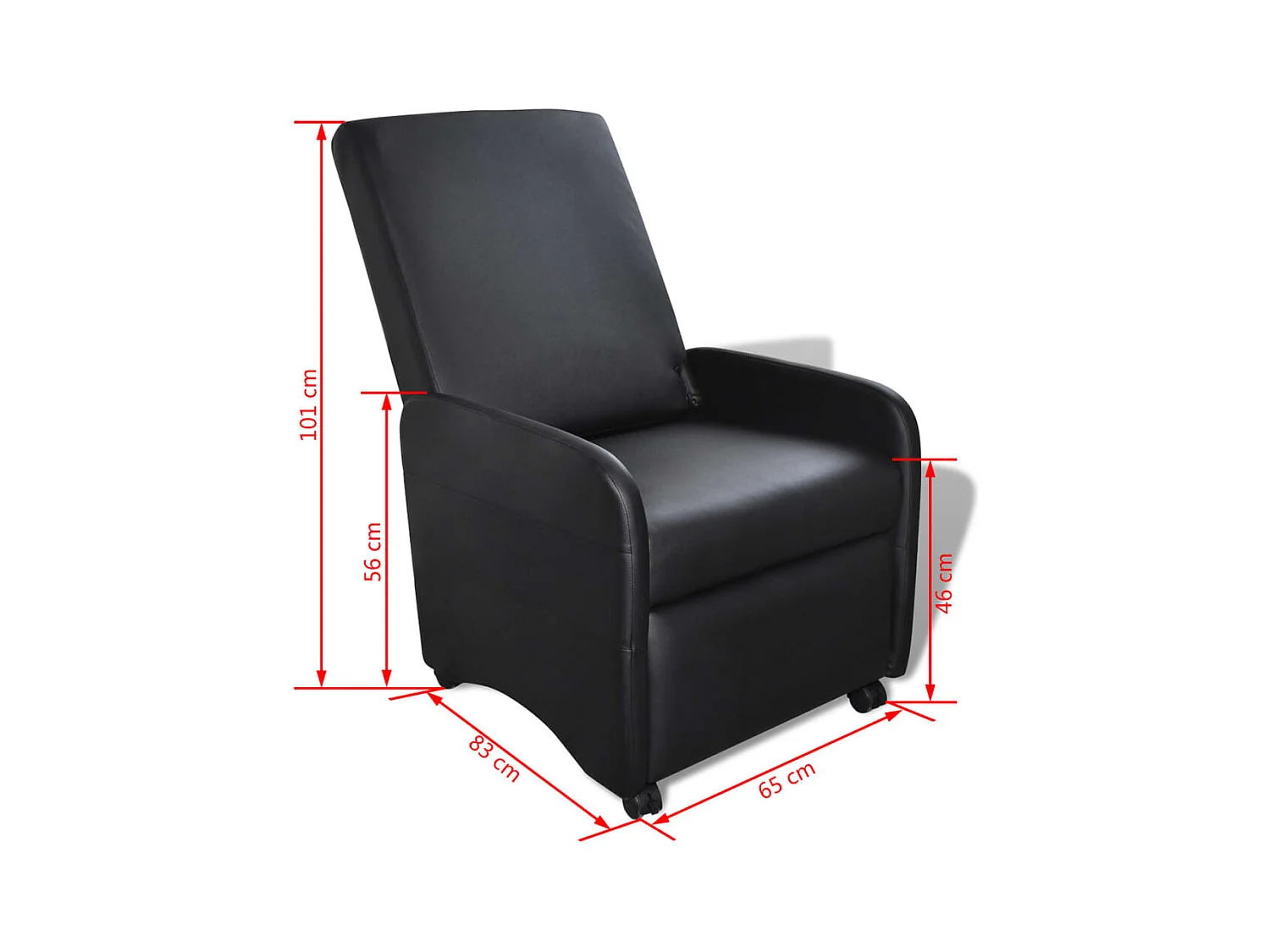 Fauteuil salon-Chaise d'appoint-Fauteuil pliable noir similicuir SHL1427