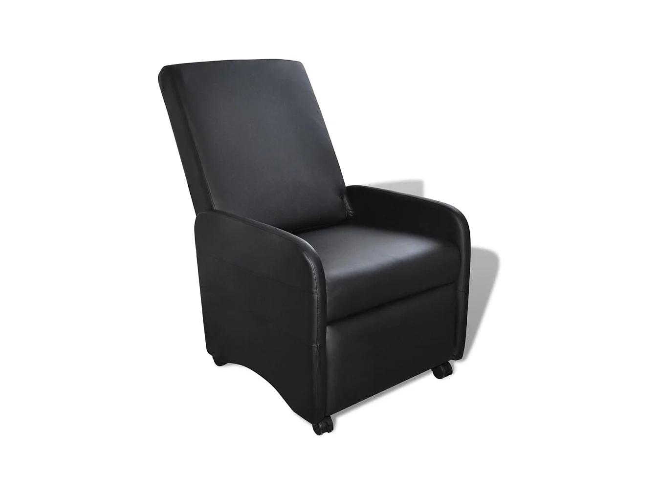 Sillón plegable de cuero sintético negro SHL3045