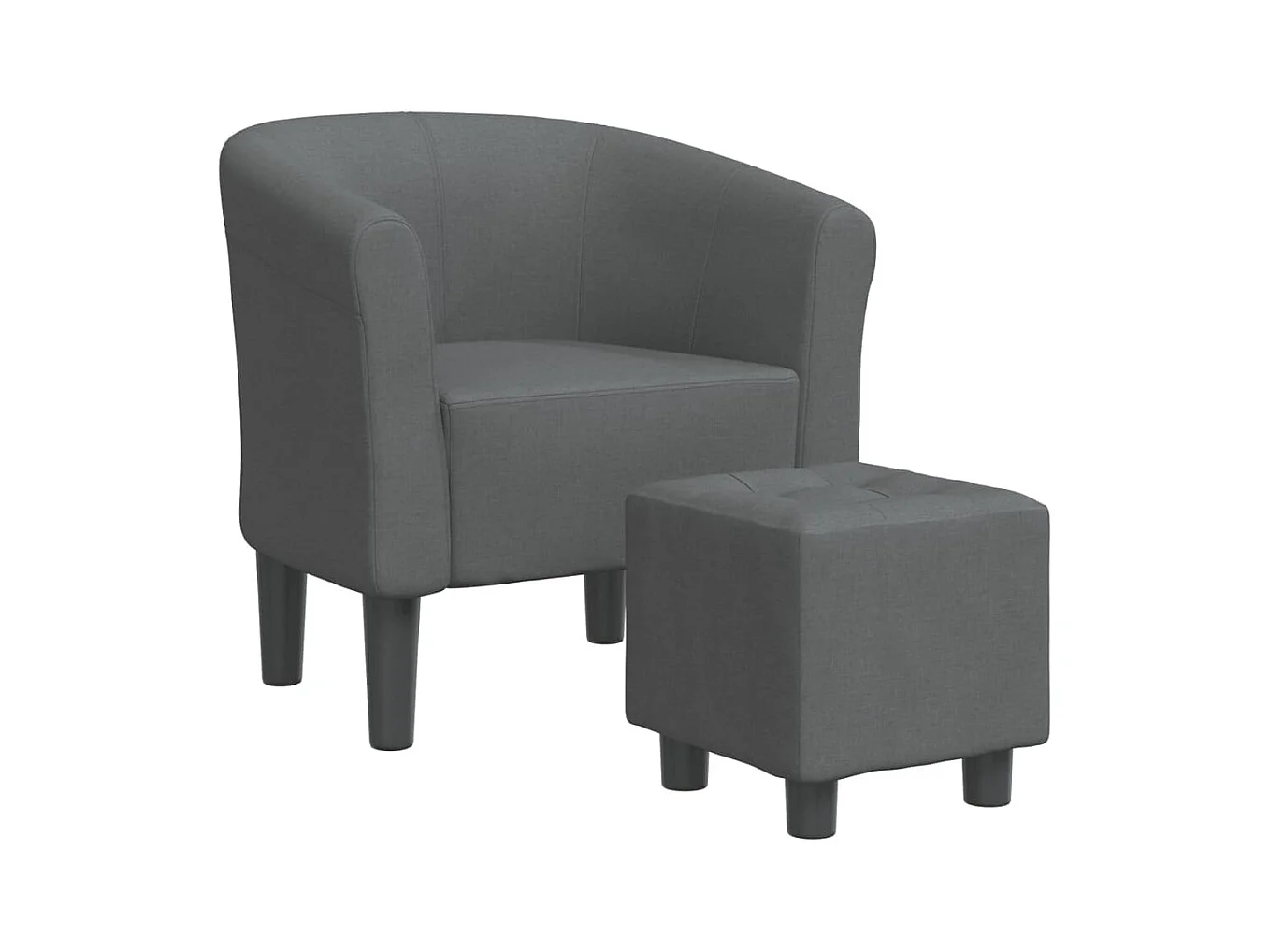 Sillón de salón | Silla de relax con taburete tela gris oscuro SHL7878