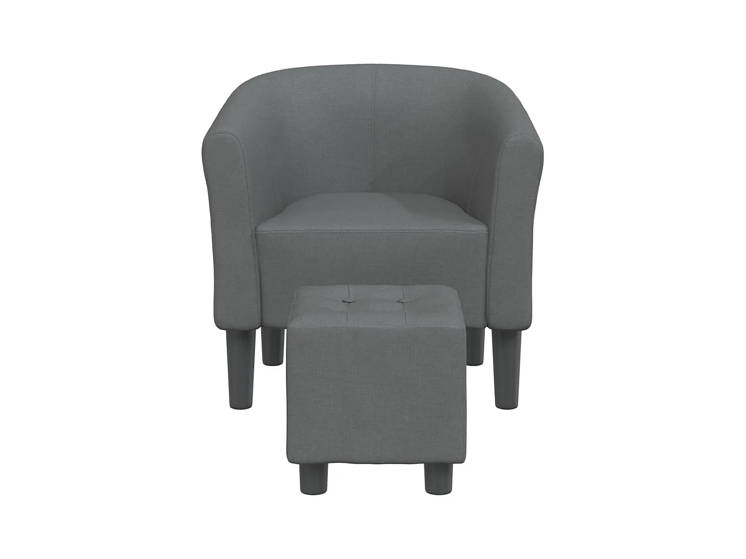 Sillón de salón | Silla de relax con taburete tela gris oscuro SHL7878