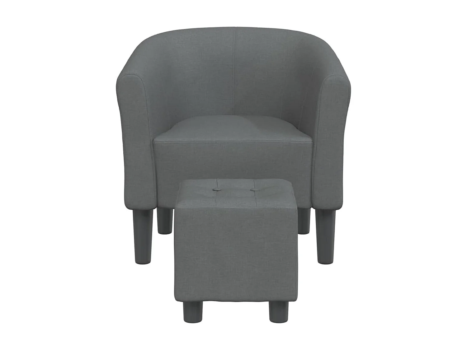 Relaxsessel | Clubsessel mit Fußhocker Dunkelgrau Stoff SHL40712