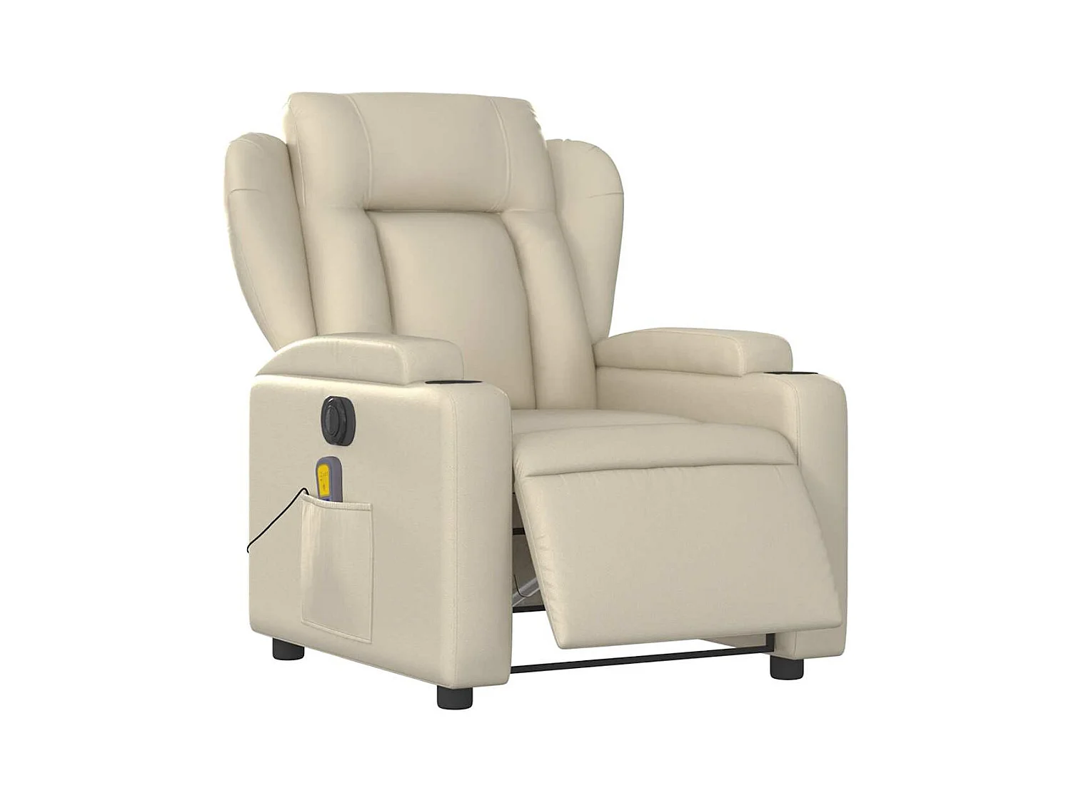 Sillón de salón | Silla | Sillón de masaje reclinable eléctrico cuero sintético crema SHL4577