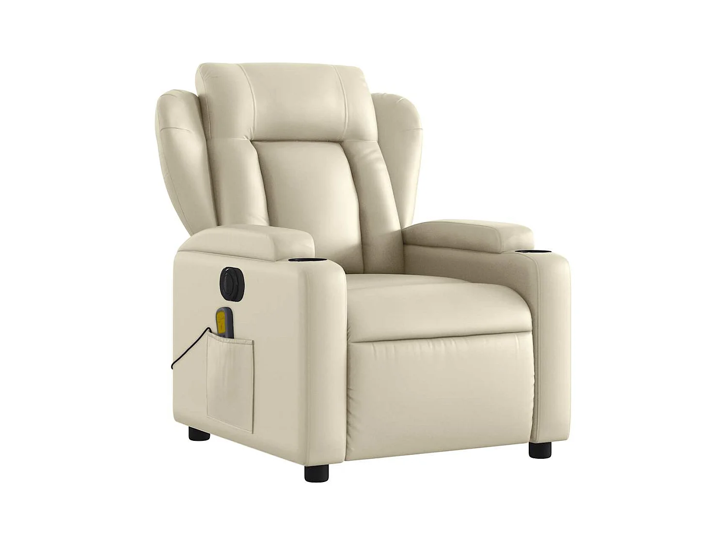 Sillón de salón | Silla | Sillón de masaje reclinable eléctrico cuero sintético crema SHL4577