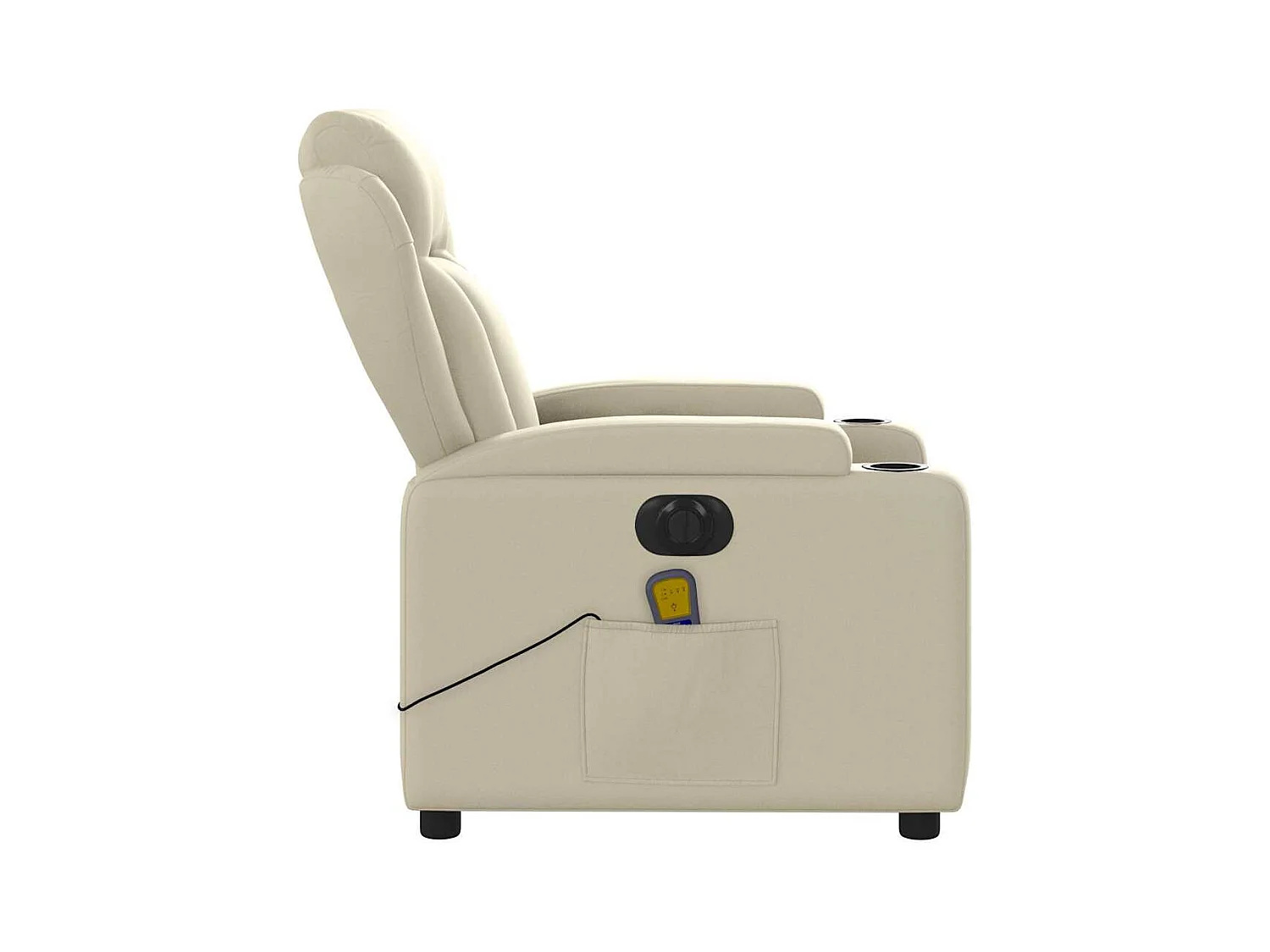 Sillón de salón | Silla | Sillón de masaje reclinable eléctrico cuero sintético crema SHL4577