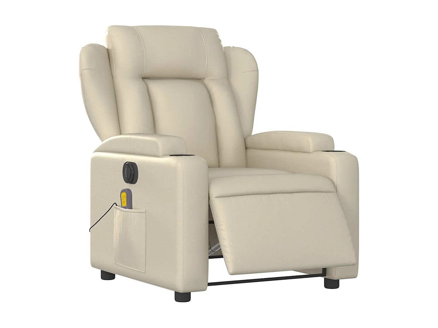 Massagesessel Elektrisch | Relaxsessel indoor Creme Kunstleder SHL18820