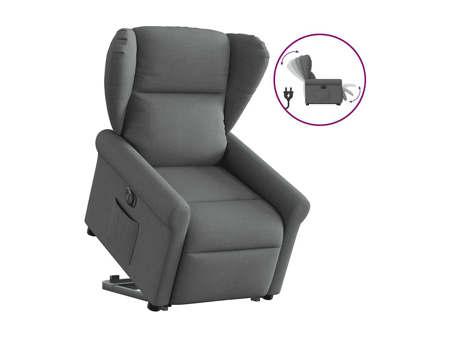 Fauteuil inclinable électrique-Chaise de relax-Fauteuil TV gris foncé tissu SHL1745
