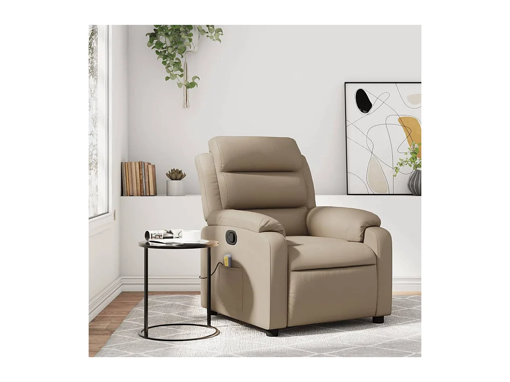 Sillón de salón | Silla | Sillón de masaje reclinable cuero sintético color capuchino SHL3025