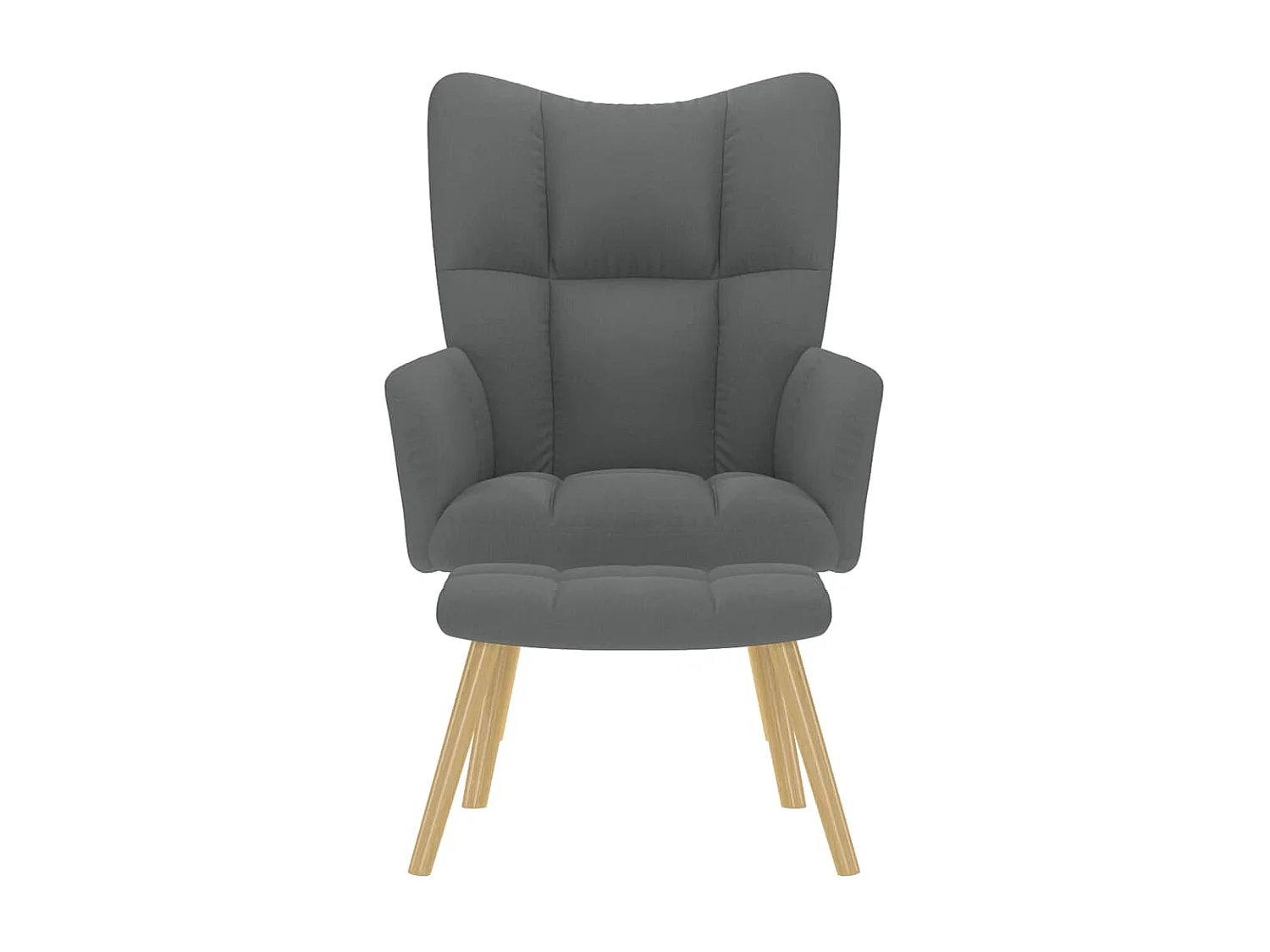 Fauteuil de relaxation-Fauteuil de Lecture avec repose-pied Gris foncé Tissu SHL4079