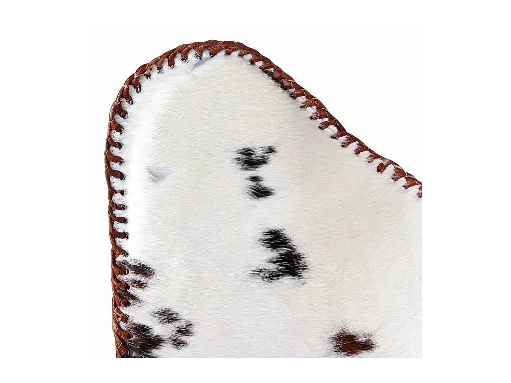 Silla mariposa de cuero auténtico marrón y blanco SHL9804