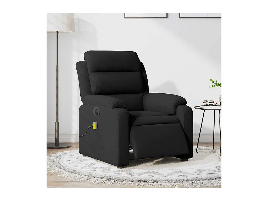 Sillón de relax | Sillón reclinable de masaje eléctrico terciopelo negro SHL8096