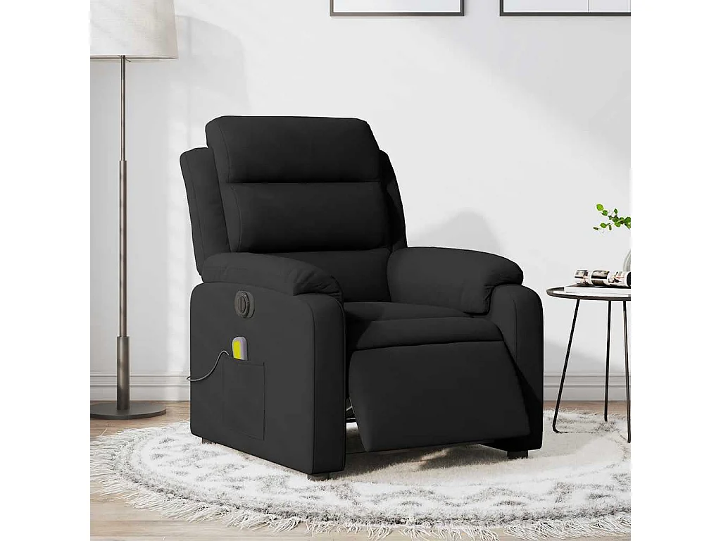 Sillón de relax | Sillón reclinable de masaje eléctrico terciopelo negro SHL8096