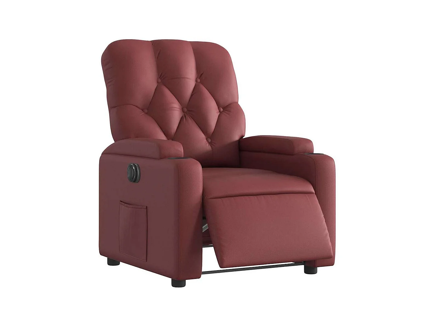 Sillón de relax | Silla | Sillón reclinable eléctrico de cuero sintético rojo tinto SHL3681