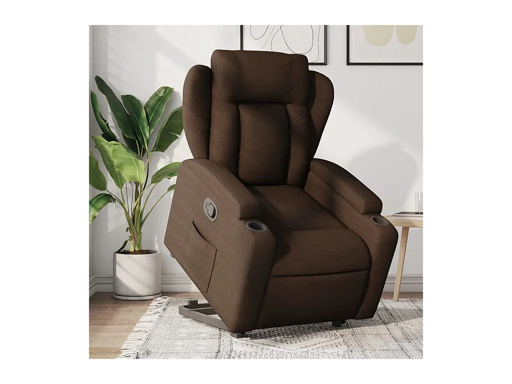 Sta-op-stoel | Relaxstoel verstelbaar stof bruin