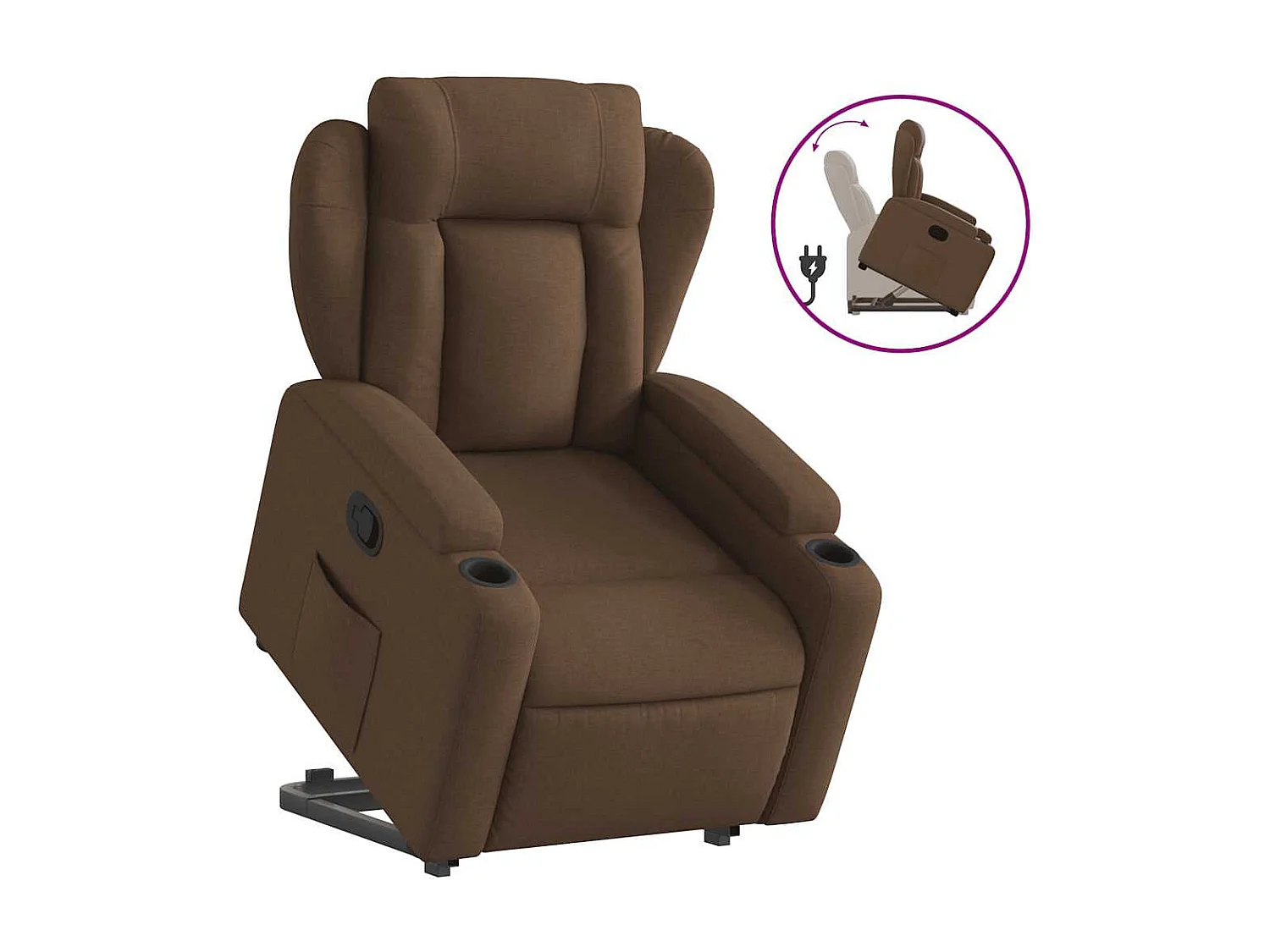 Fauteuil inclinable-Chaise de relax-Fauteuil salon Marron Tissu SHL5174