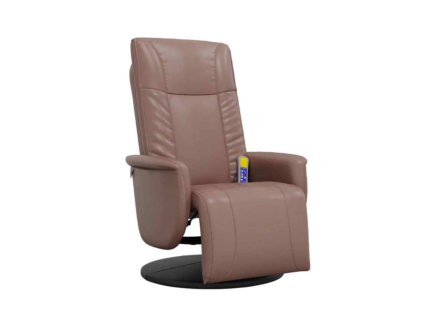 Sillón de relax | Sillón reclinable masaje con reposapiés cuero sintético marrón SHL3181