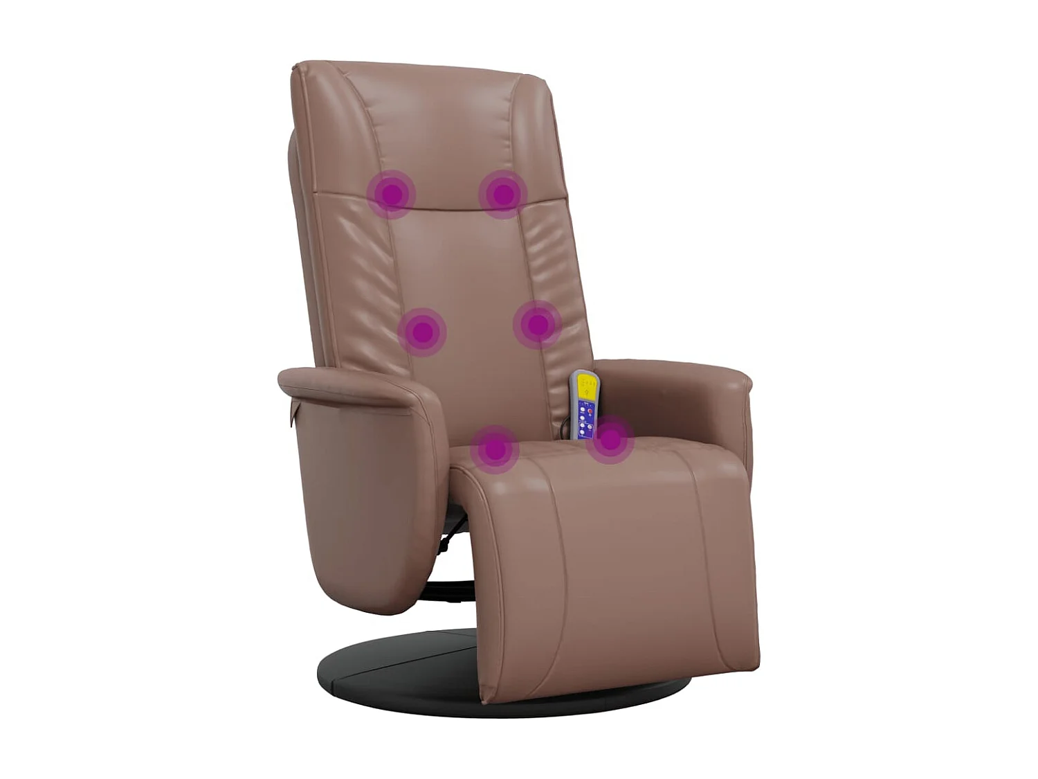Fauteuil inclinable-Fauteuil de salon de massage repose-pieds marron similicuir SHL4255