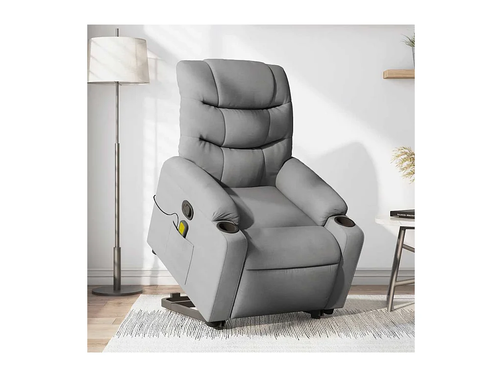 Sillón de salón | Silla | Sillón de masaje reclinable de pie de tela gris claro SHL9697