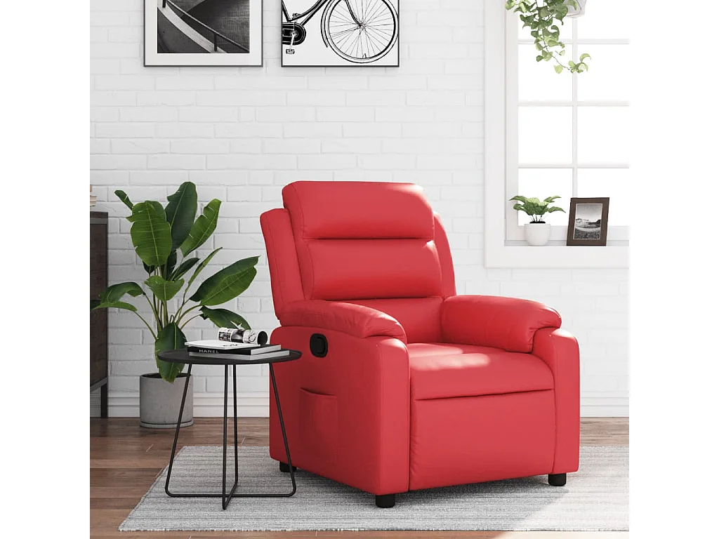 Relaxsessel | Lounge Sessel für Wohnzimmer Rot Kunstleder SHL20333
